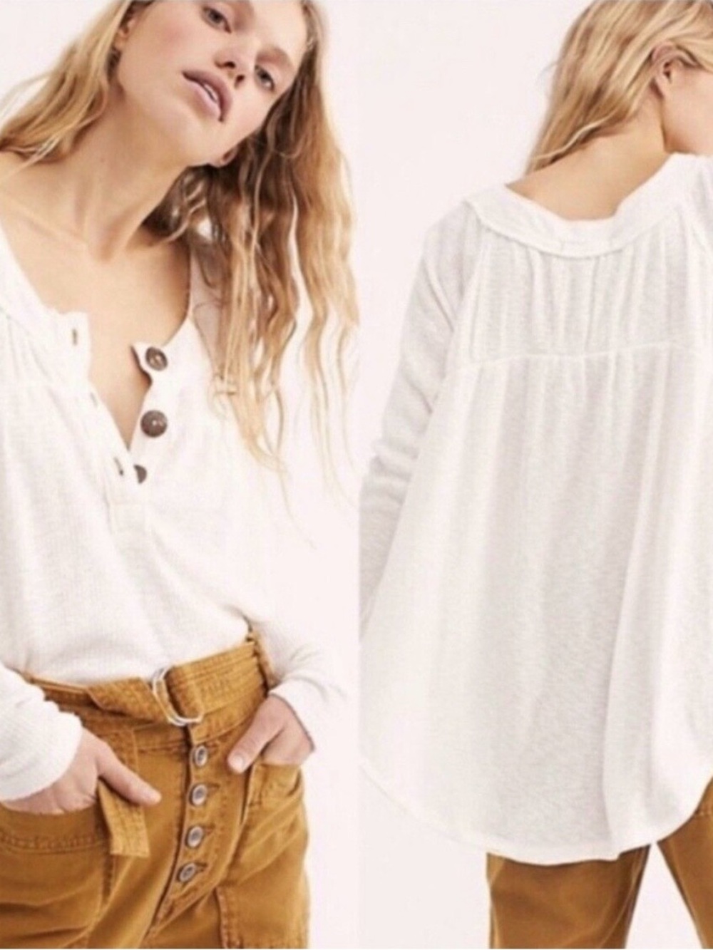 NWT We The Free by Free People Must Have Henley Long-Sleeve Top